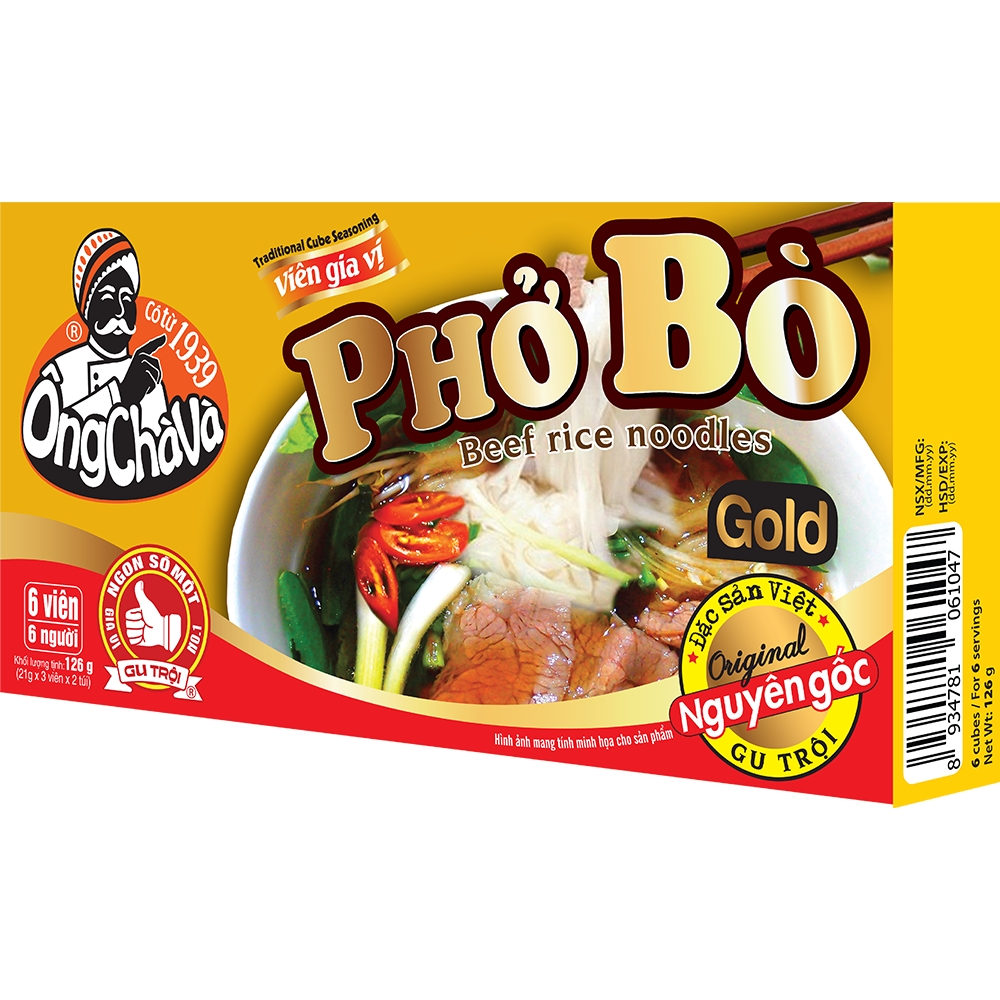 Ong Cha Va Broth Cube Pho Beef 126g