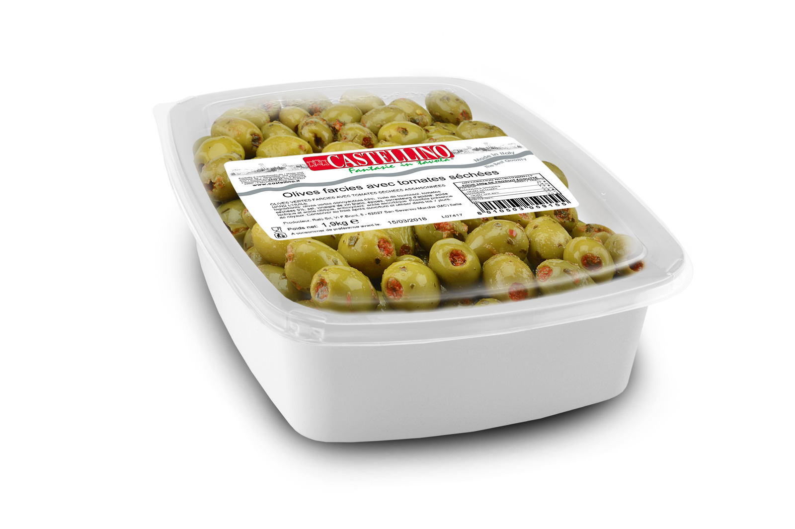 Castellino Green Olives Stuffed with Tomatoes (1.9kg)
