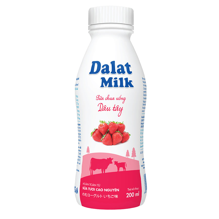 DalatMilk Drinking Yogurt Strawberry (200ml)