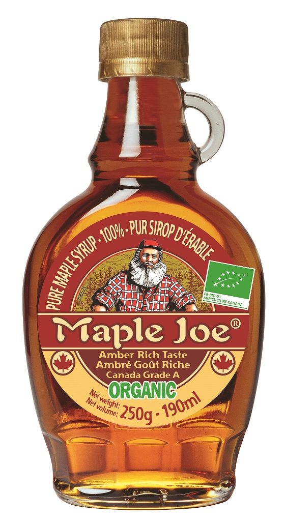 Maple Joe Pure Organic Maple Syrup, Glass Bottle 250g