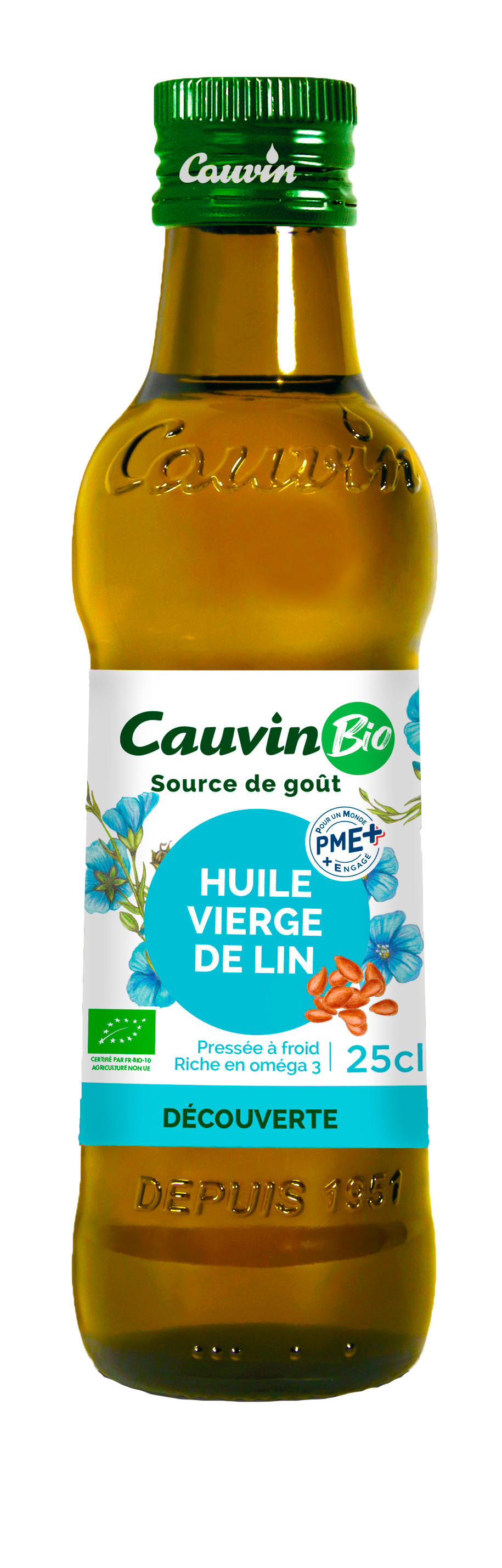 Cauvin Organic Virgin Linseed Oil, Glass Bottle 250ml