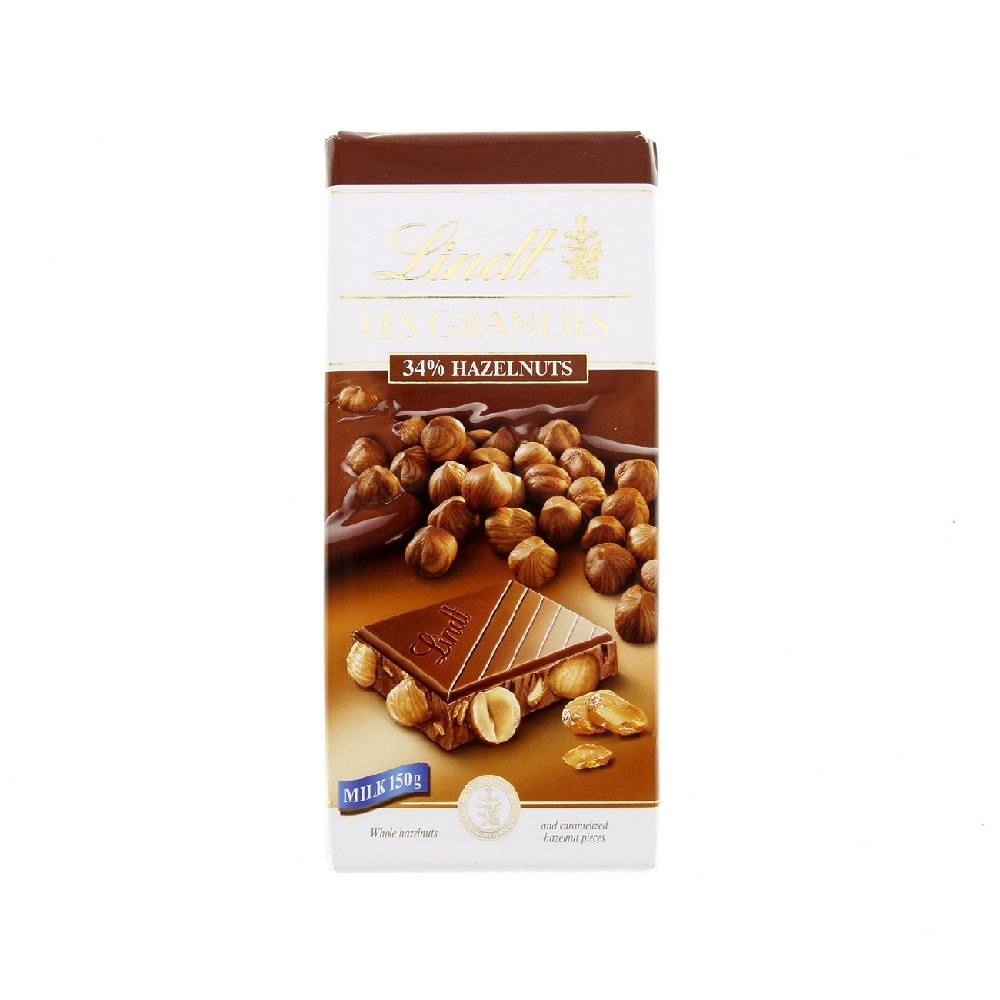 Lindt Les Grandes Hazelnut Milk Chocolate 150g