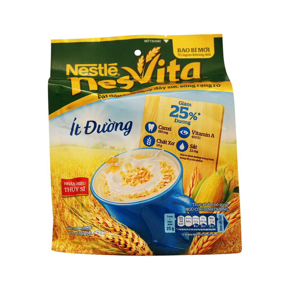 Nestle Nesvita Cereal Drink Lower Sugar (16x25g)