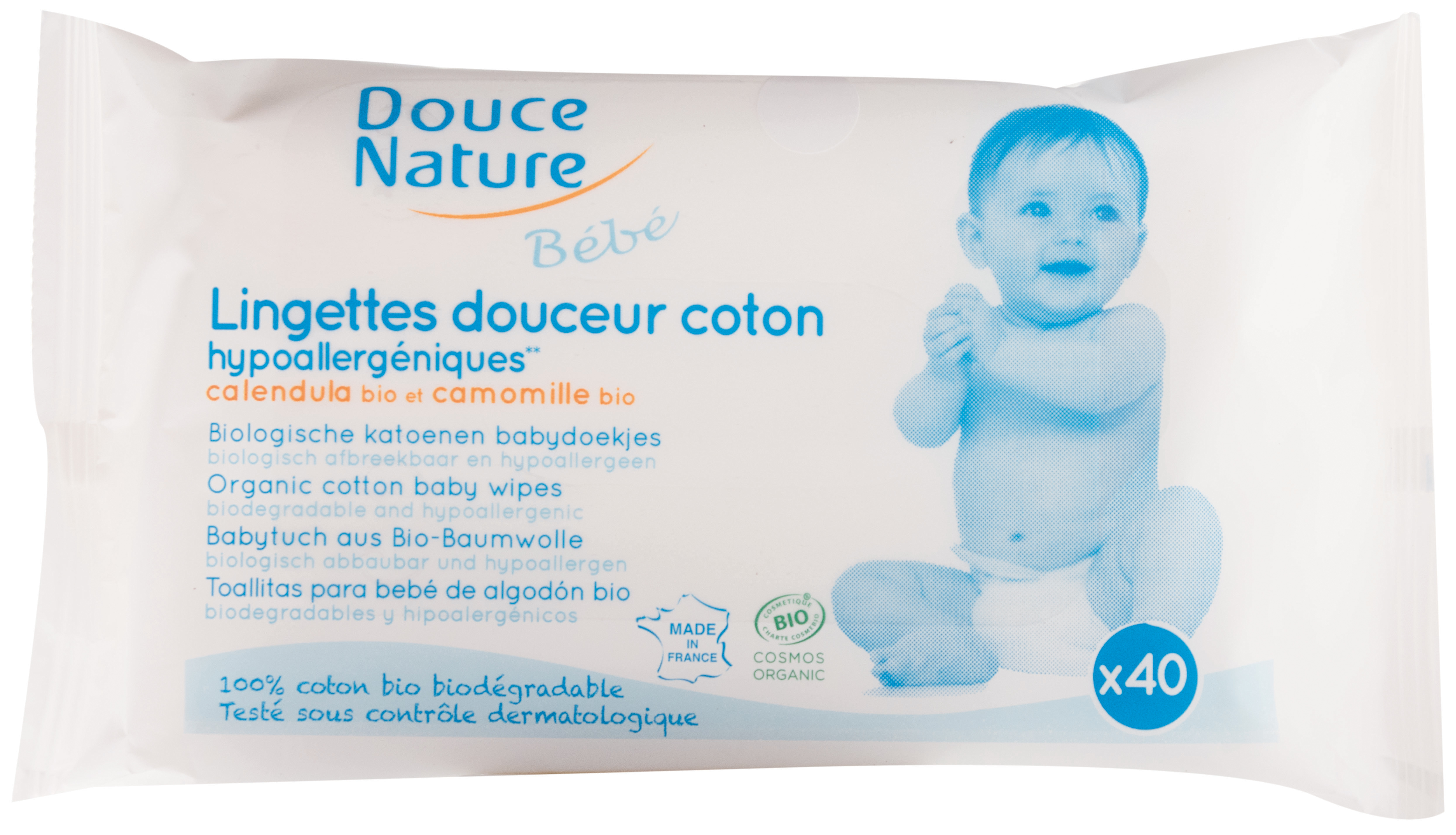 Douce Nature Organic cotton baby wipes (40pcs)