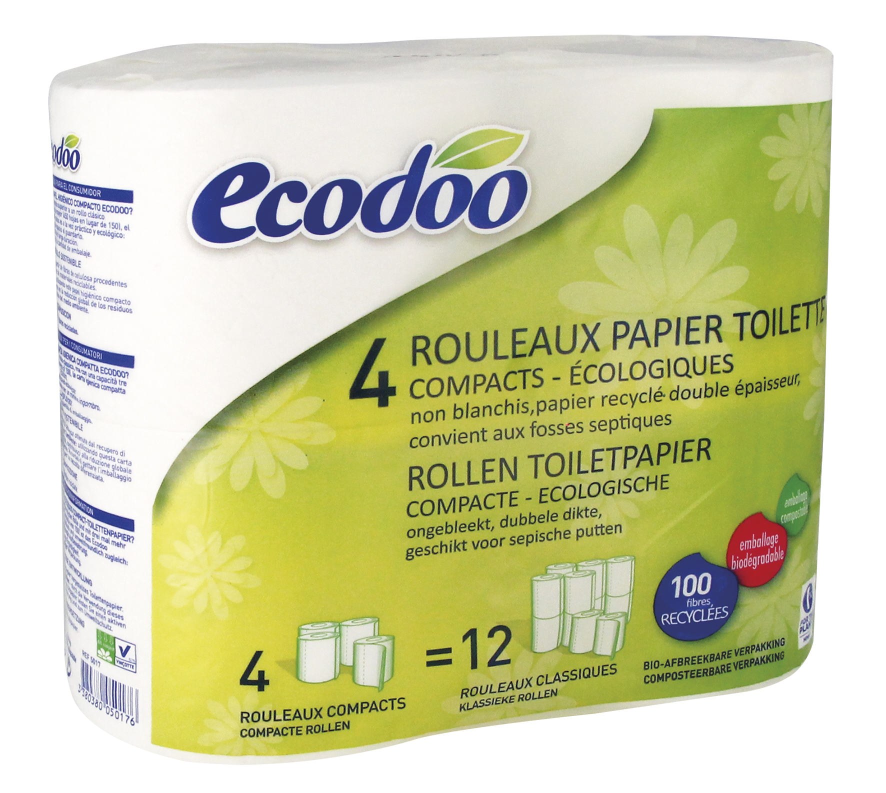 Ecodoo Compact recycled kitchen roll 2pcs
