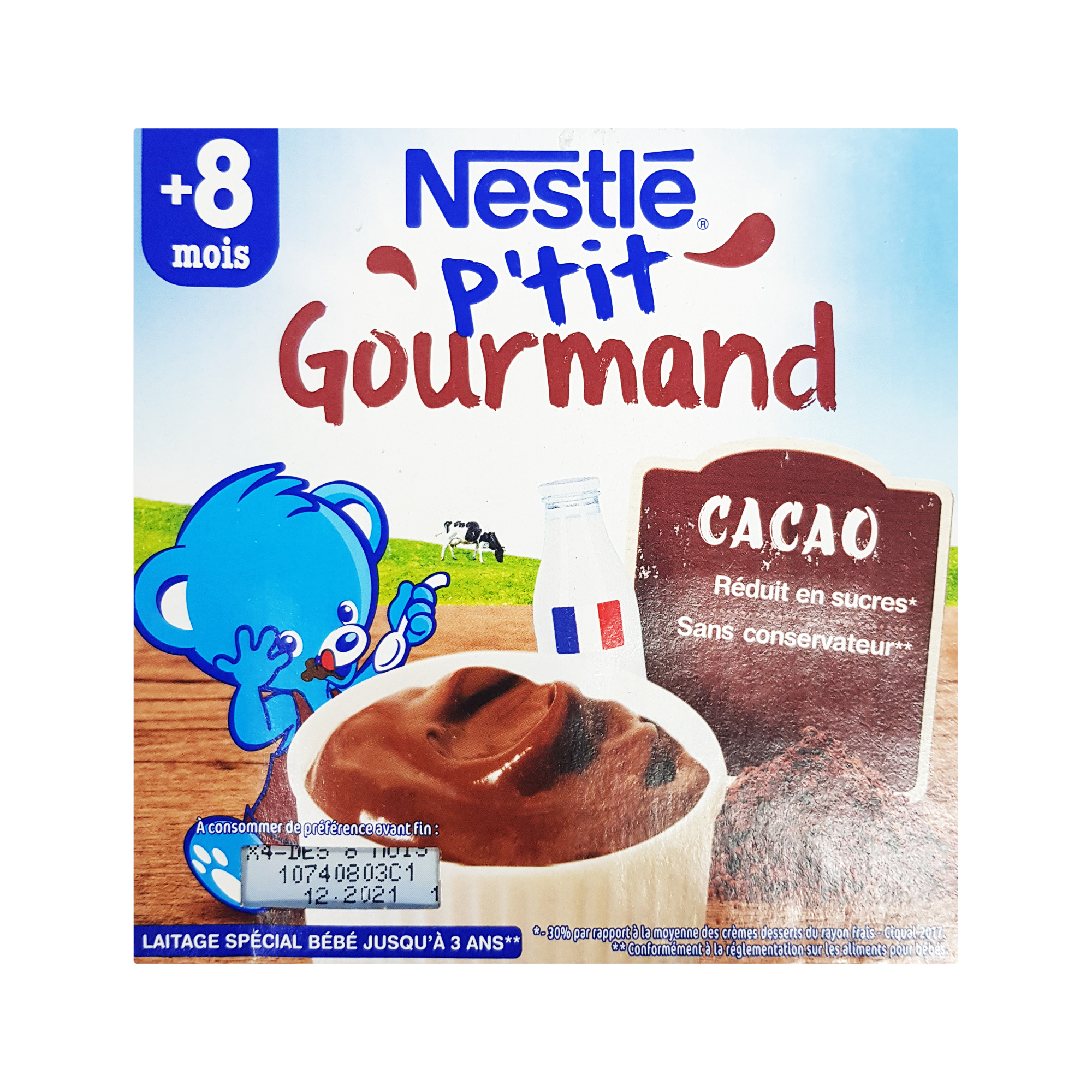 Nestle P'tit Gourmand Milk Chocolate 8M (4x100g)