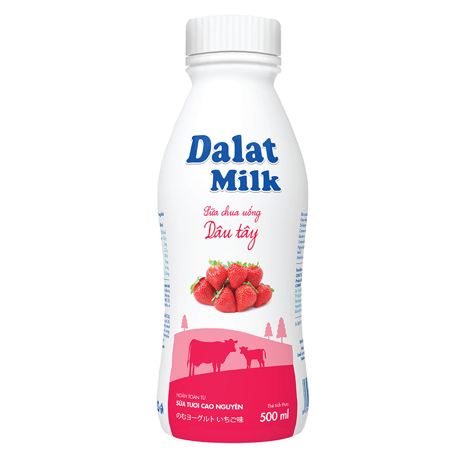DalatMilk Drinking Yogurt Strawberry (500ml)