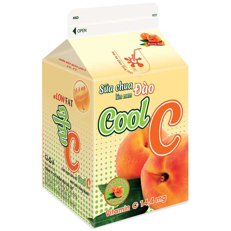 DalatMilk Cool C Drinking Yogurt Peach (180ml)