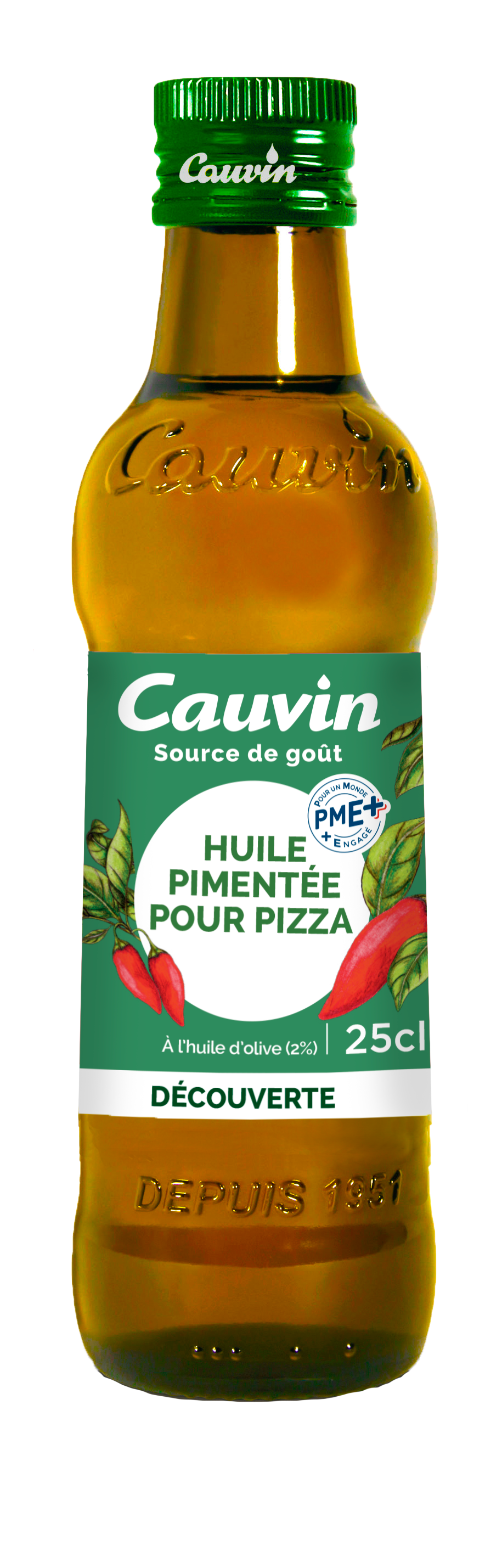 Cauvin Pepper Oil For Pizza, Glass Bottle 250ml