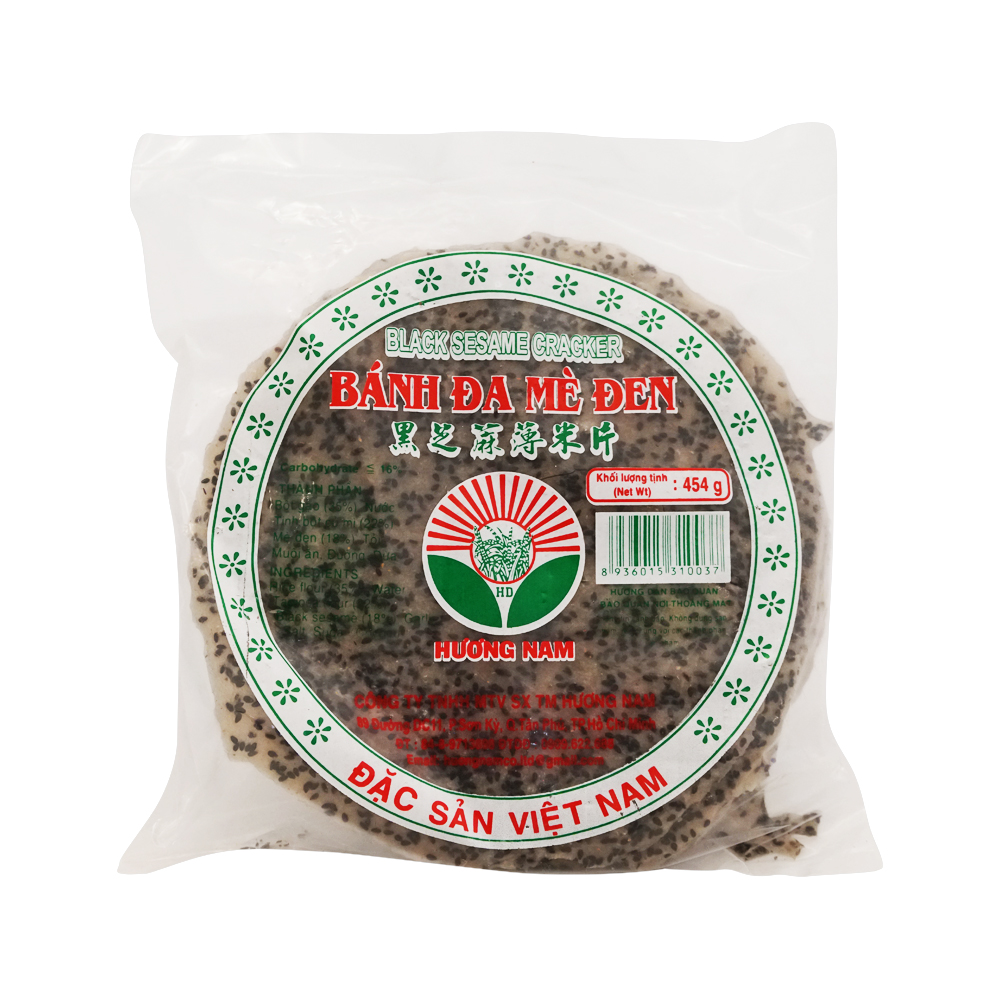 Huong Nam Crab Cracker W Black Seasame Bánh Đa Mè (454g)