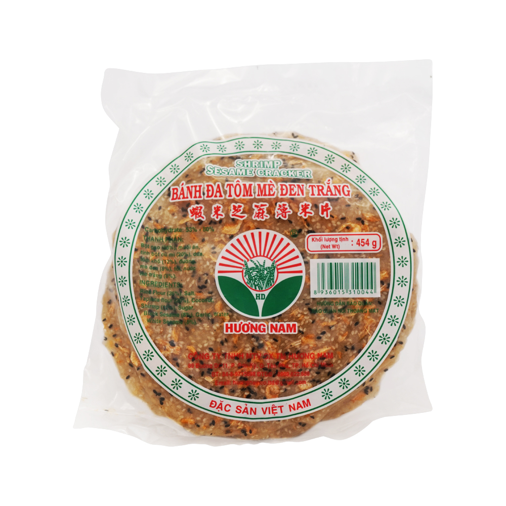 Huong Nam Srimp Cracker W Black Seasame Bánh Đa Tôm Mè (454g