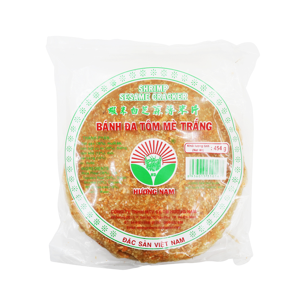Huong Nam Srimp Cracker W White Seasame Bánh Đa Tôm Mè (454g