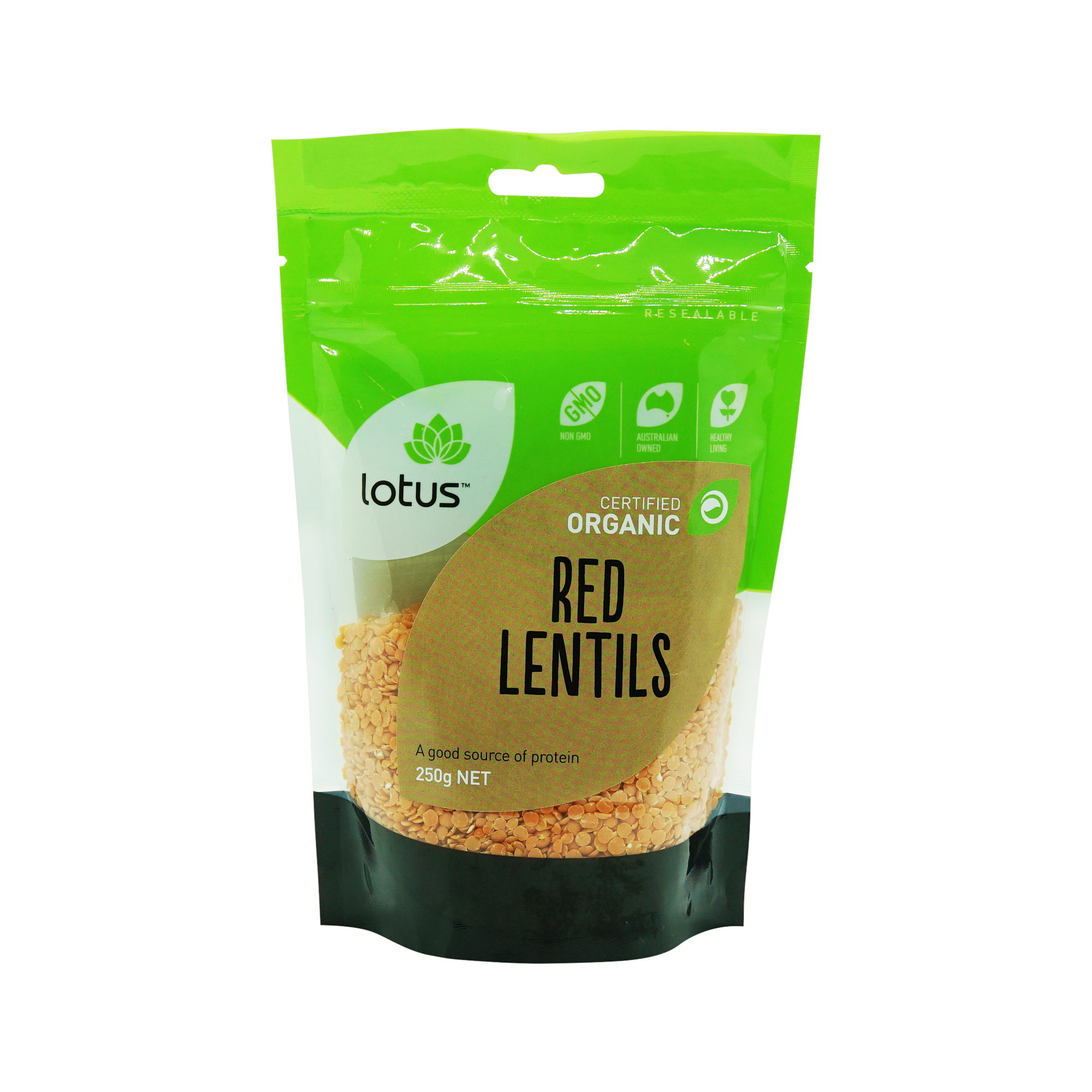 Lotus Lentils Red Split Organic (250g)