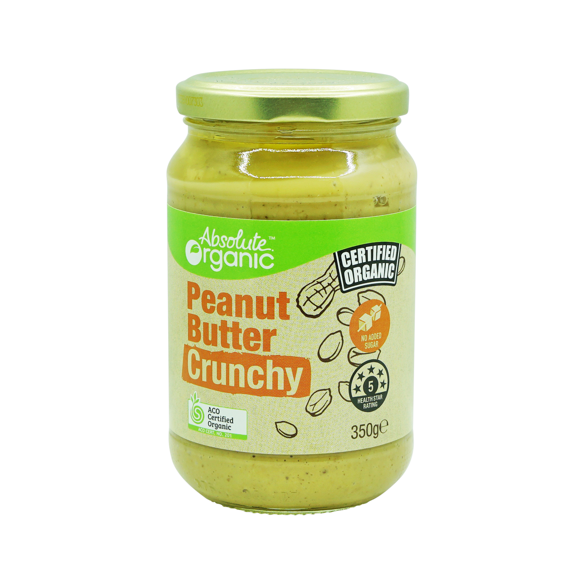 Absolute Organic Peanut Butter Crunchy (340g)