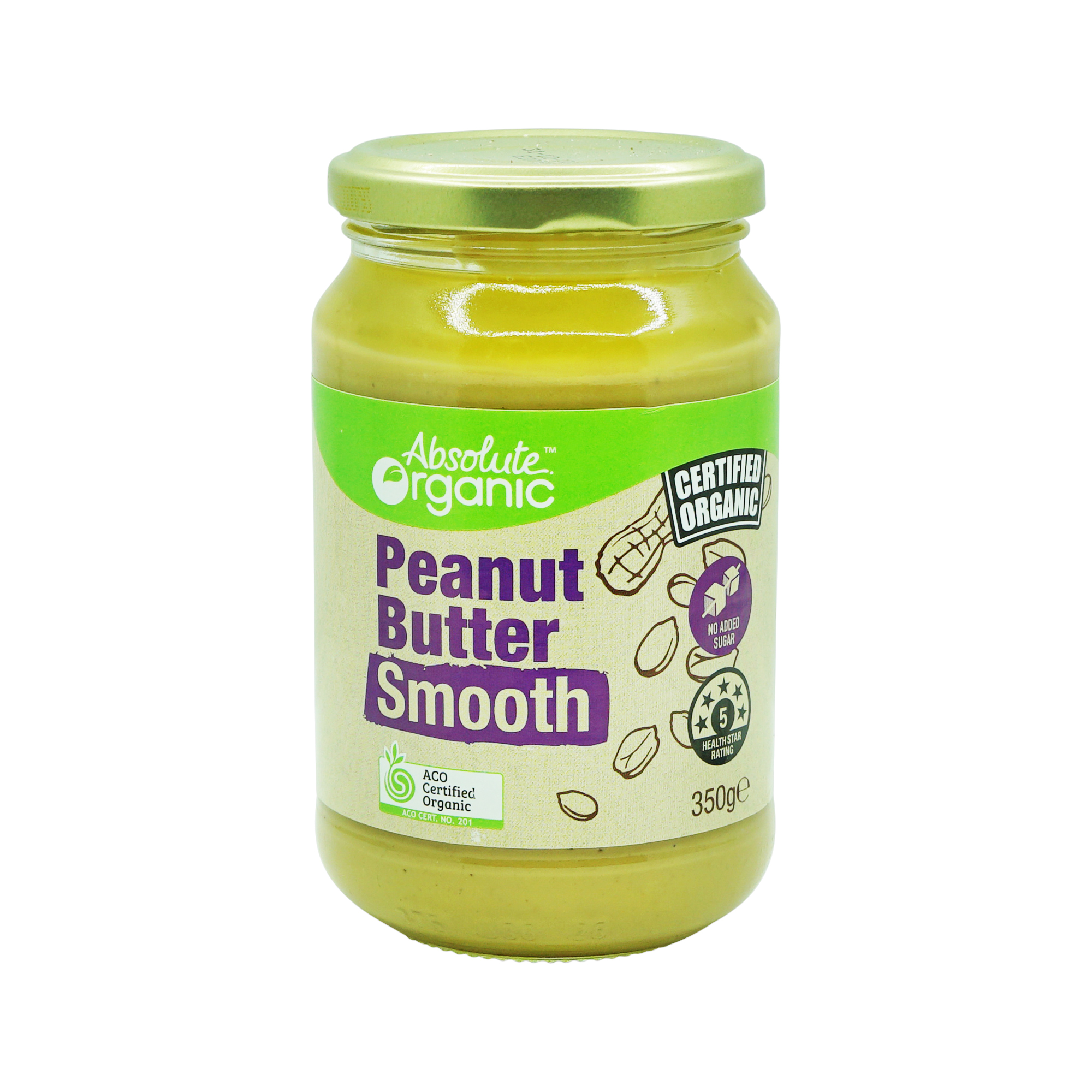 Absolute Organic Peanut Butter Smooth (340g)