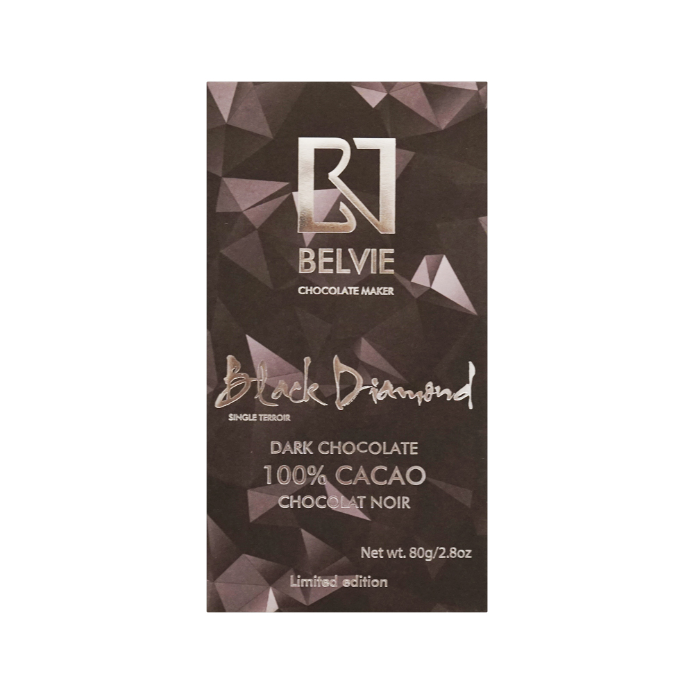 Belvie Dark Chocolate Black Diamond 100% 80g