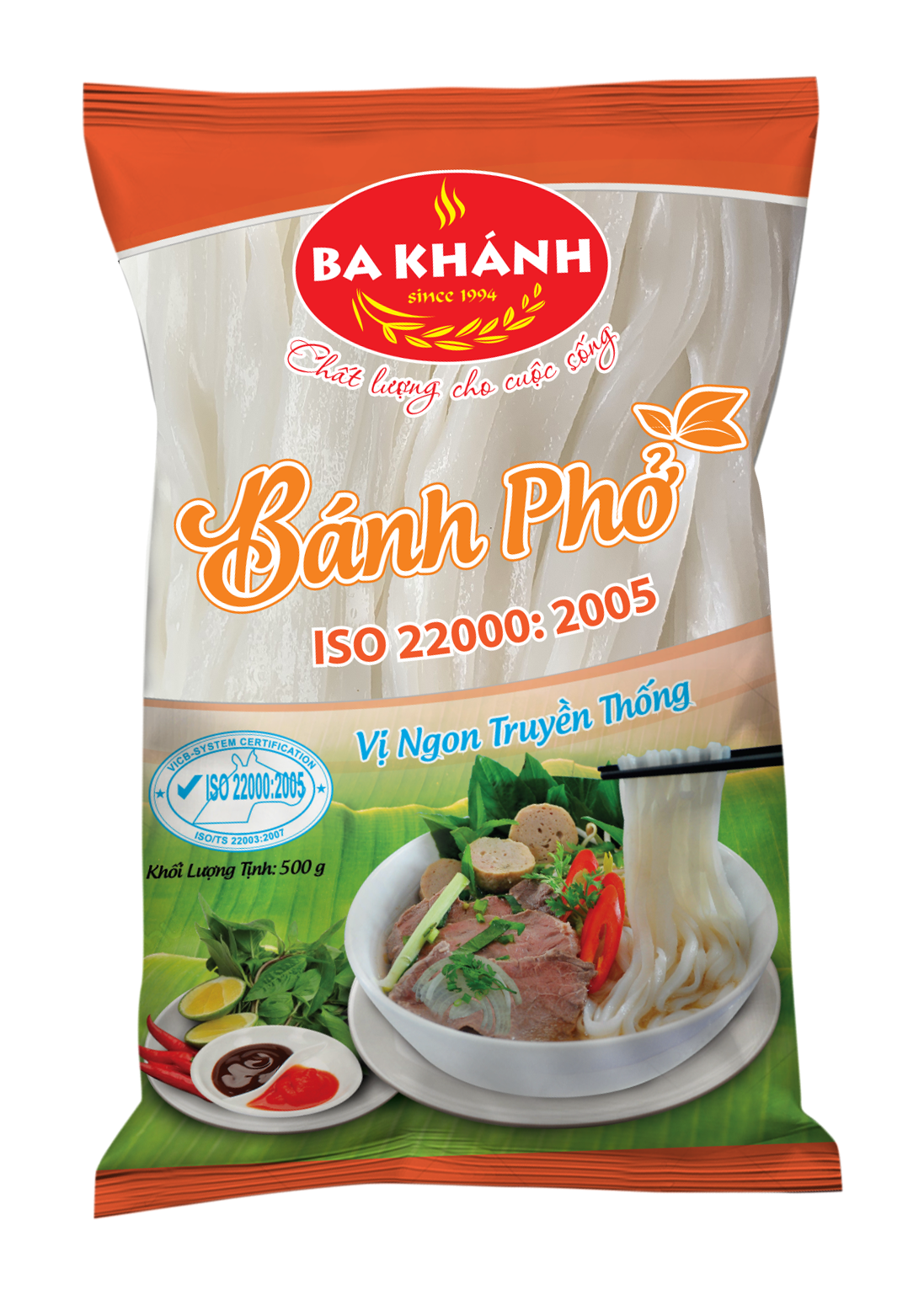 Ba Khanh Fresh Pho Noodles (500g)