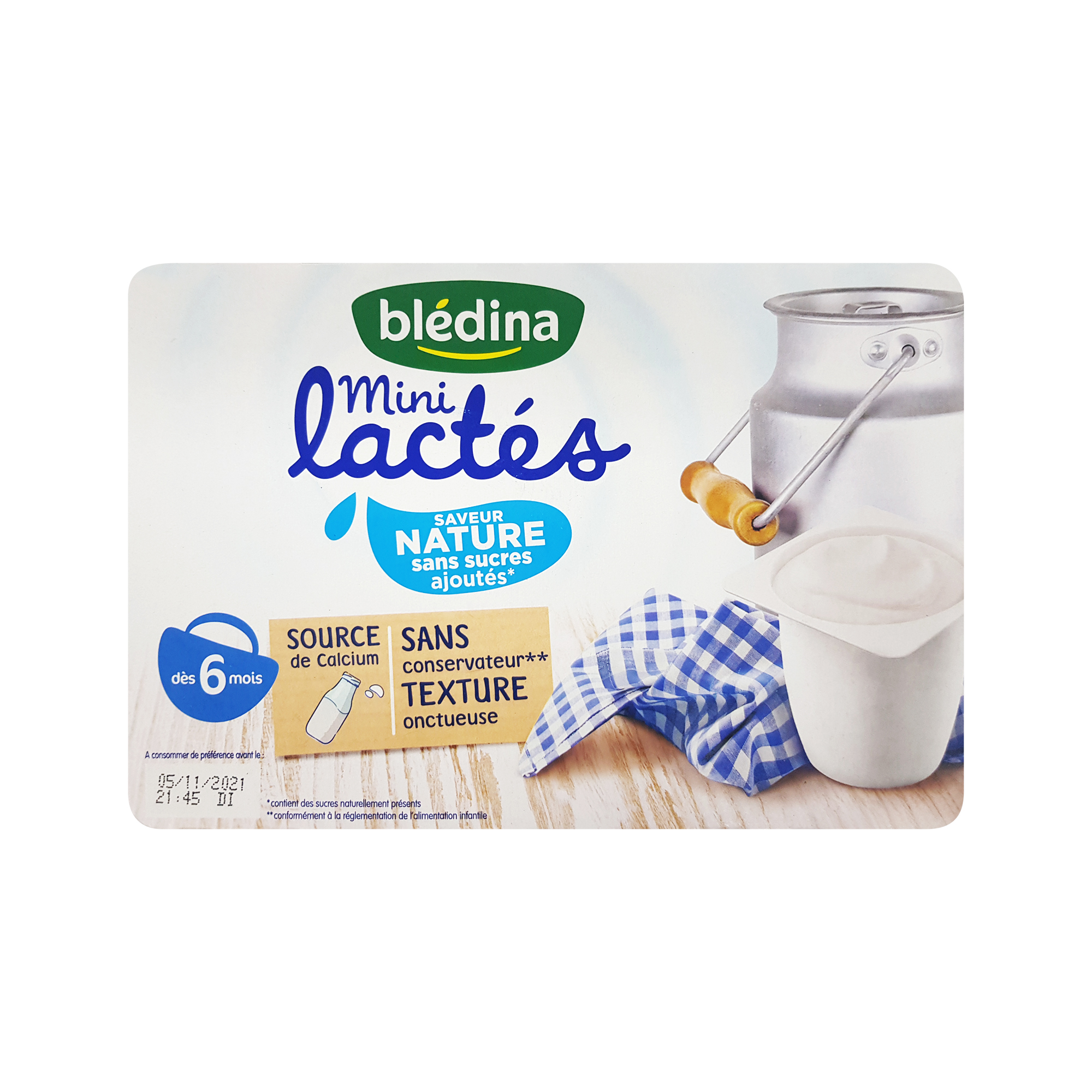 Bledina Mini Lactes Nature Yoghurt No Sugar (6x55g)