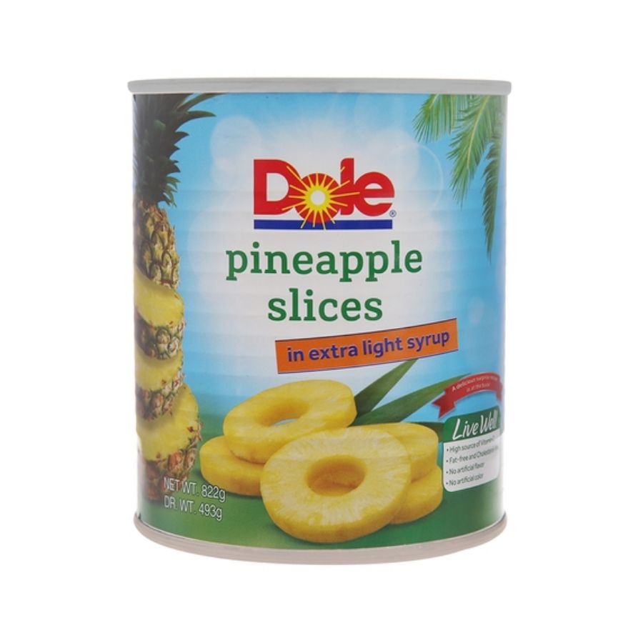 Dole Pineapple Slices In Syrup 822G
