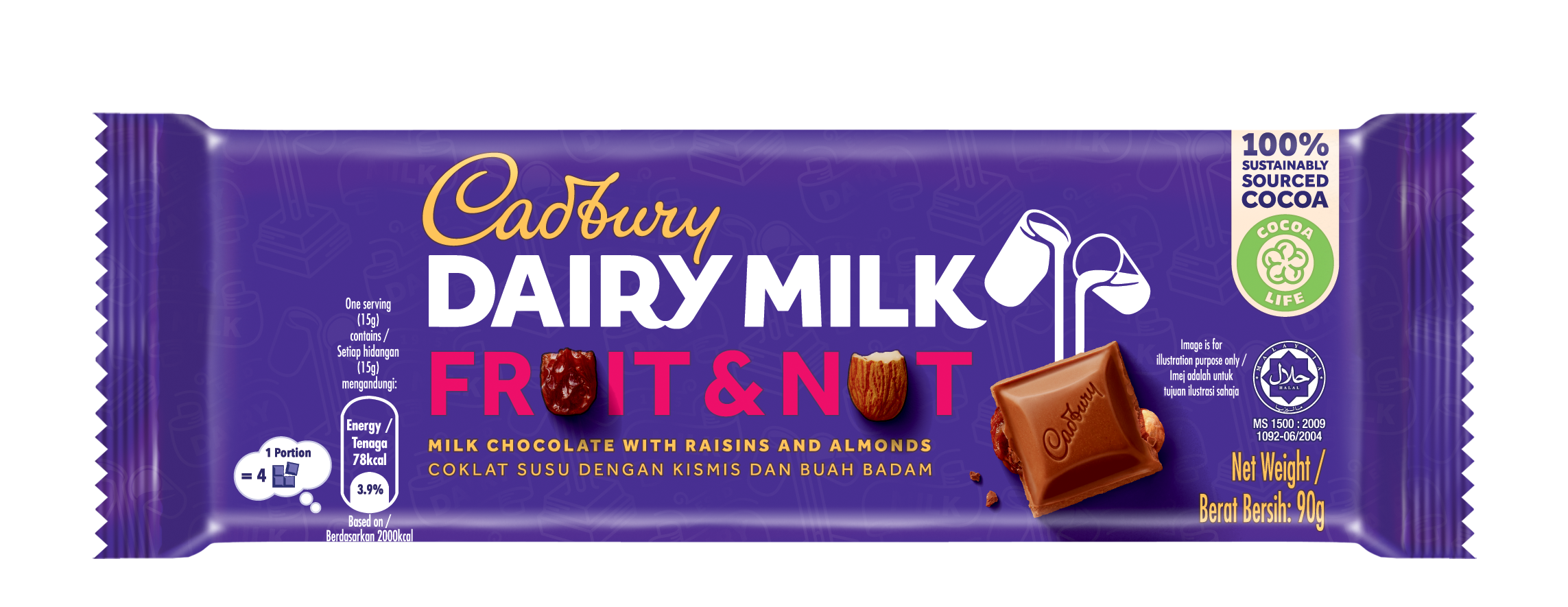 Cadbury Chocolate Fruit & Nut Dairy Milk 100Gr