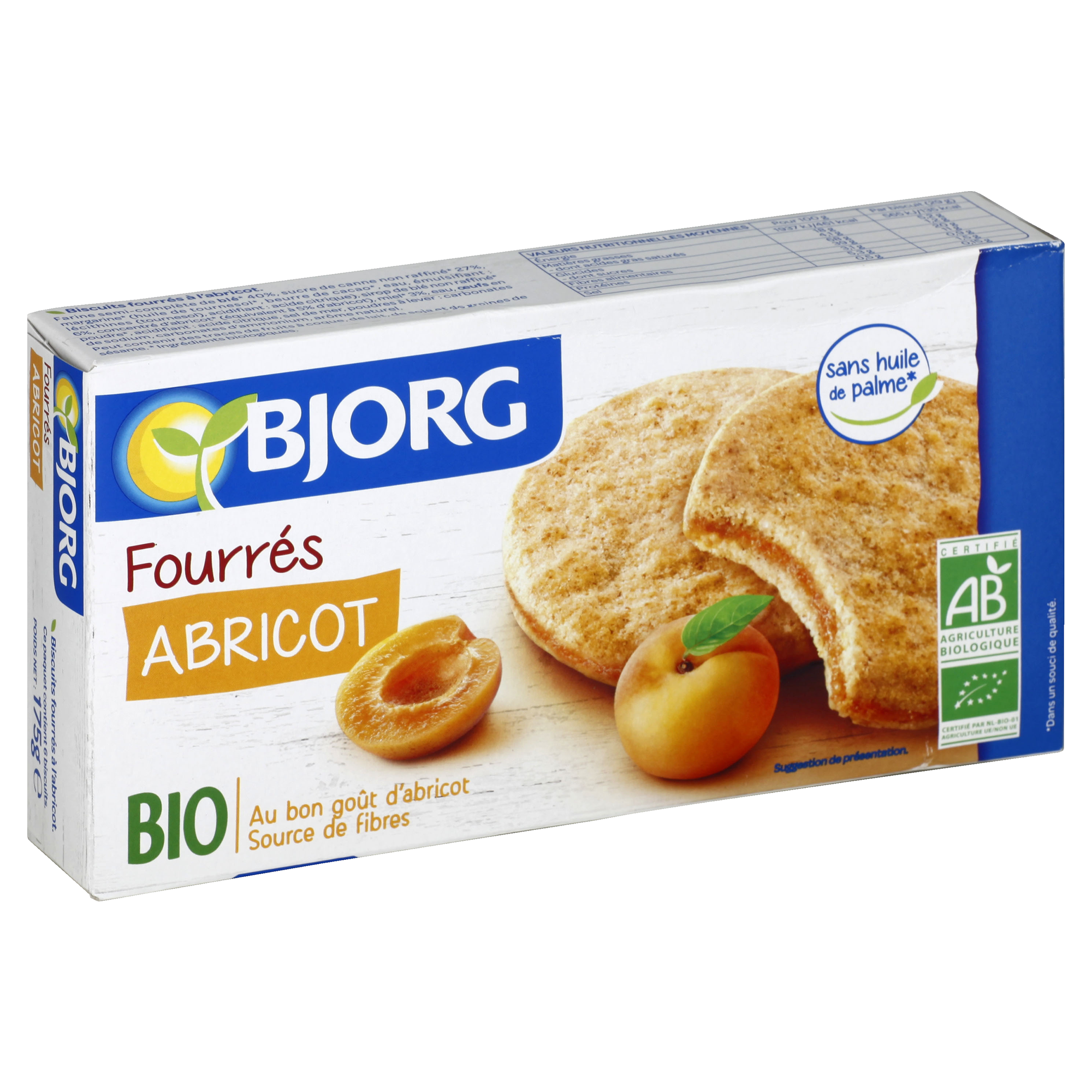 Bjorg Organic Biscuits With Apricot Filling (175g)