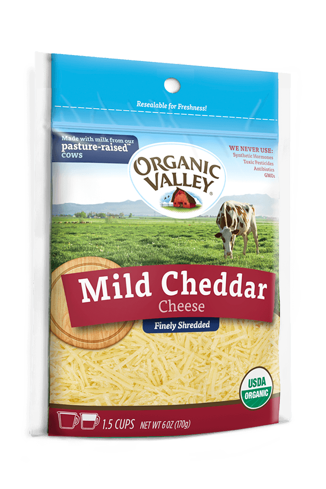Org Valley Shredded Mild Cheddar Cheese (168g)