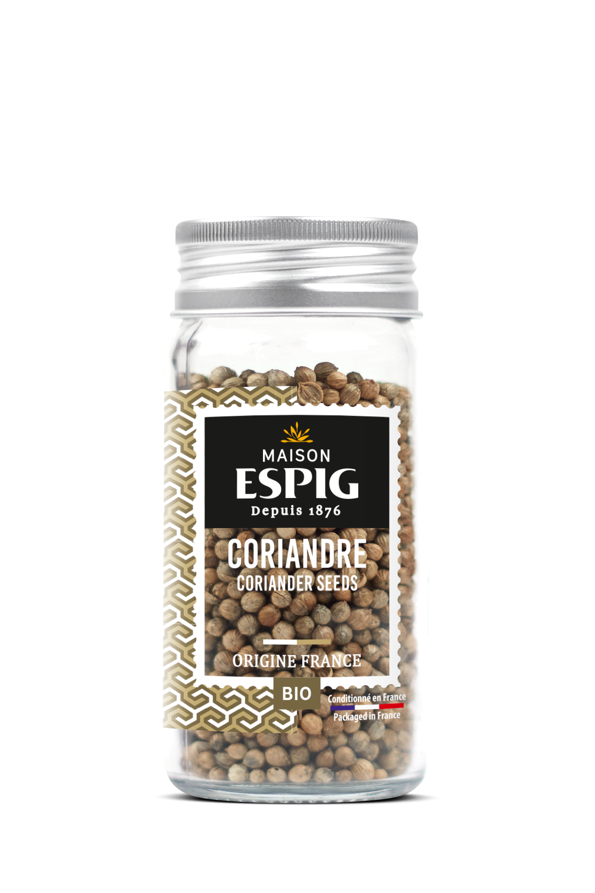 Maison Espig Organic Coriander Seeds, Glass Jar 26g