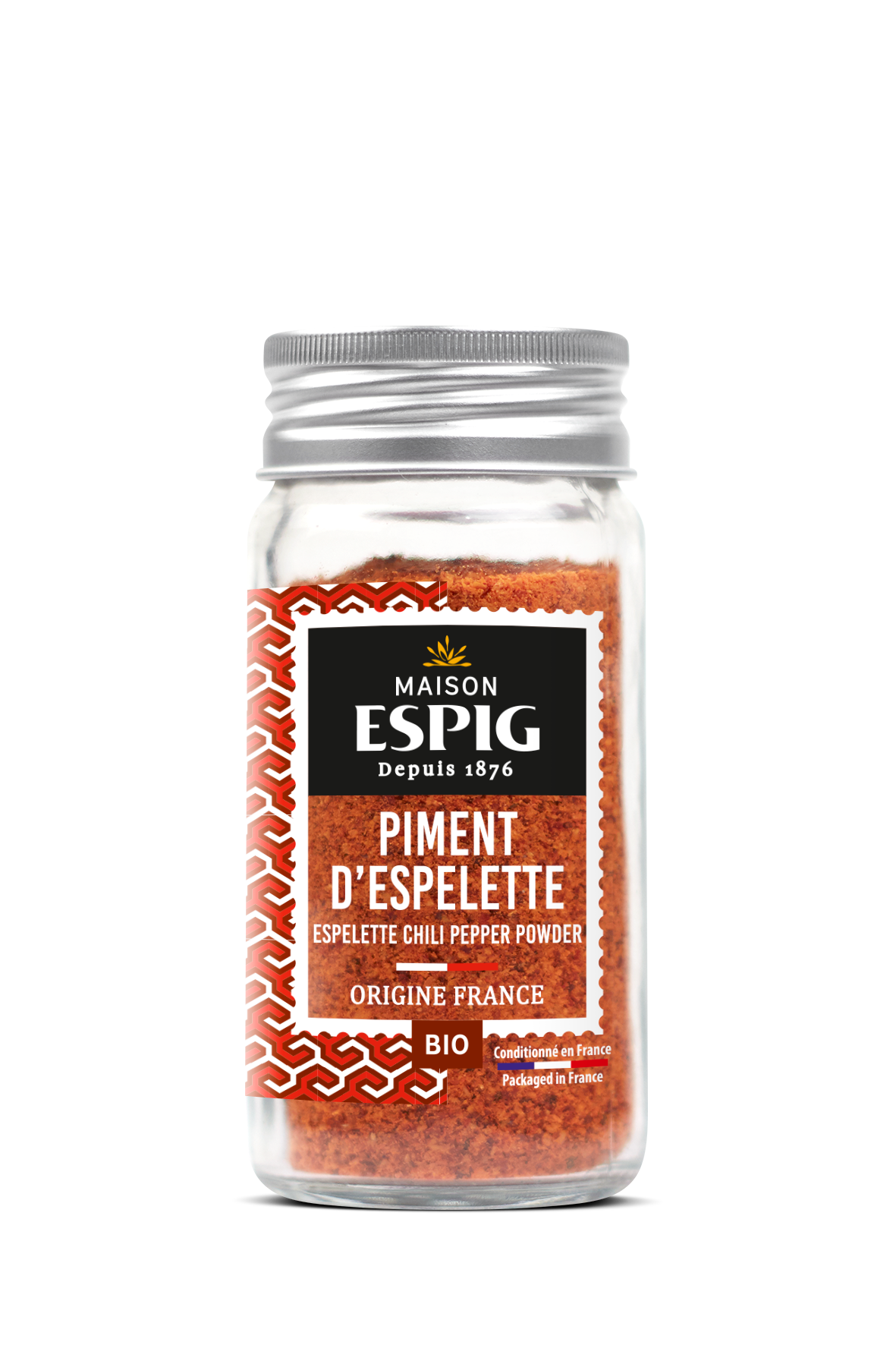 Maison Espig Organic Espelette Chili Pepper Powder, Glass Jar 40g