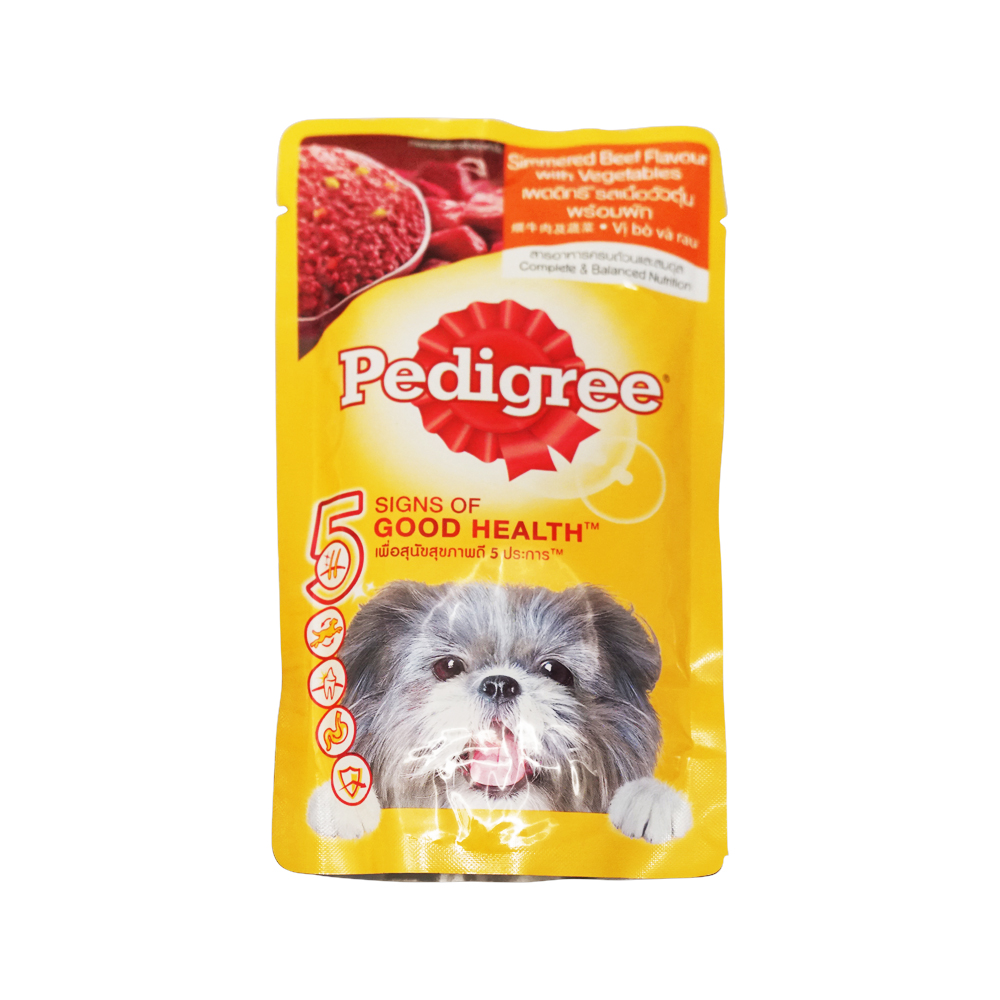 Pedigree Pouch Beef Vegetable Dog Food (130g)