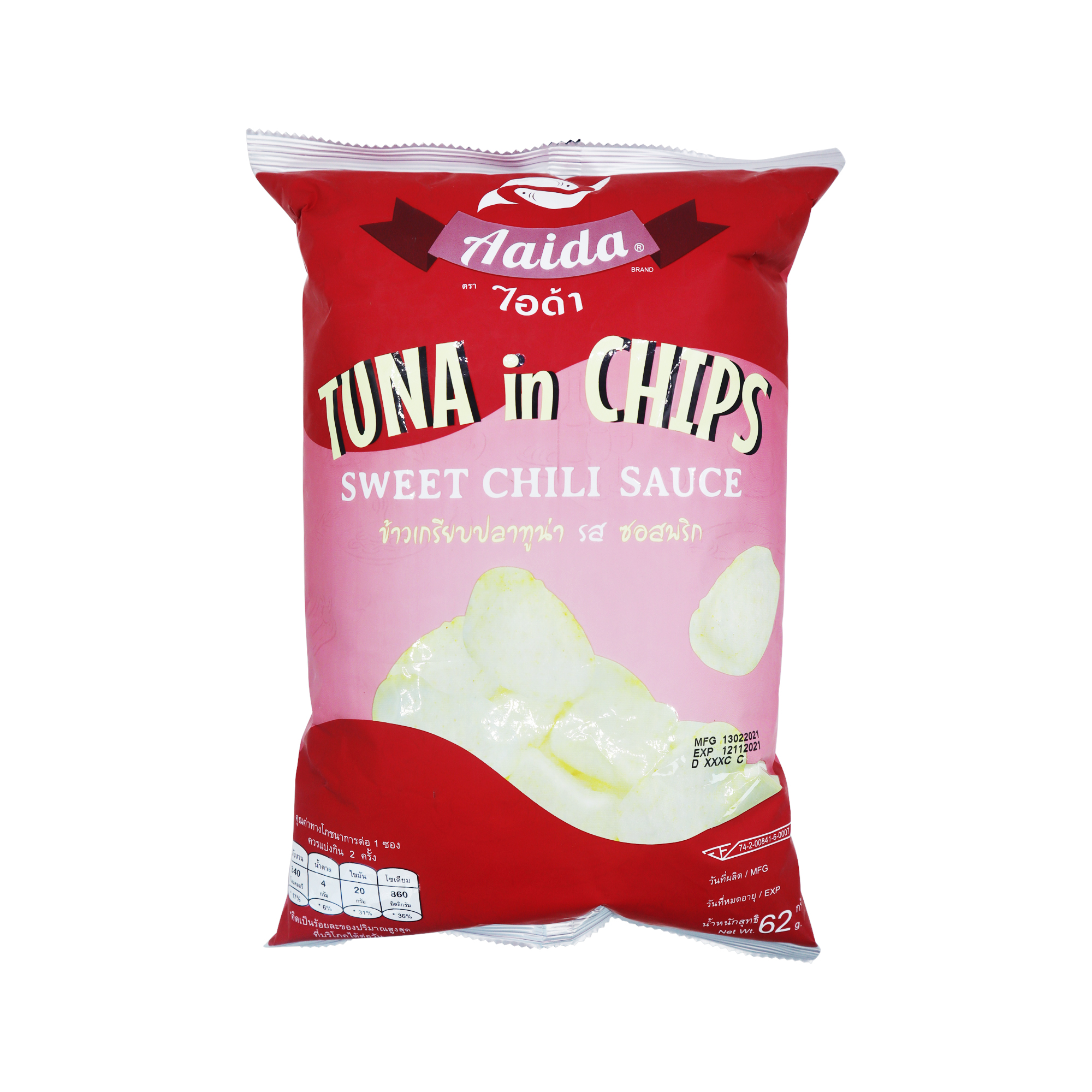 Aaida Tuna Chips  Sweet Chili Flavour 62g