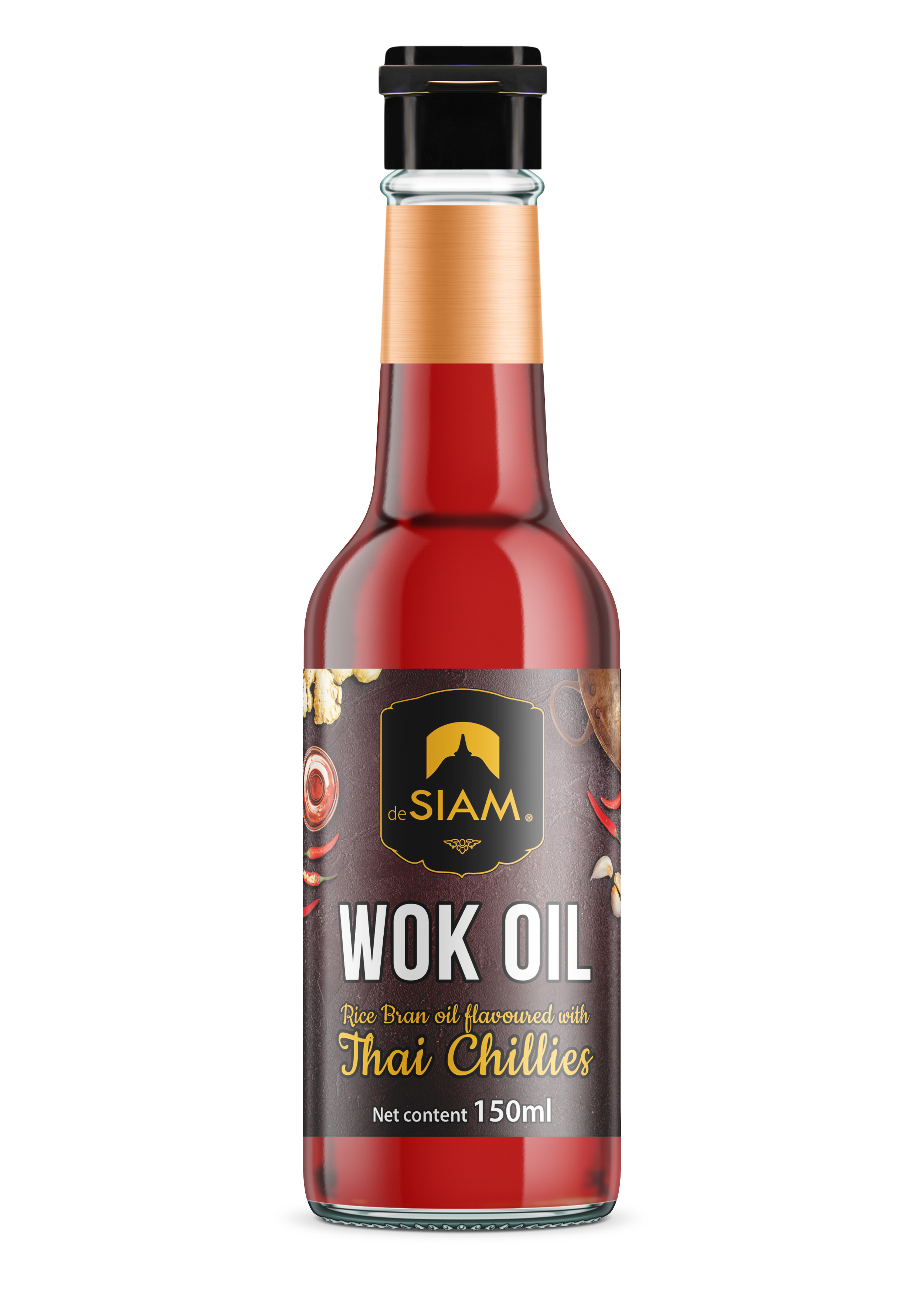 De Siam Rice Bran Oil  W/ Red Chillies150ml