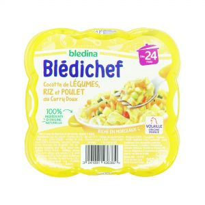 Bledina Bledichef Vegetables, Rice & Chicken with Curry 24M (250g)