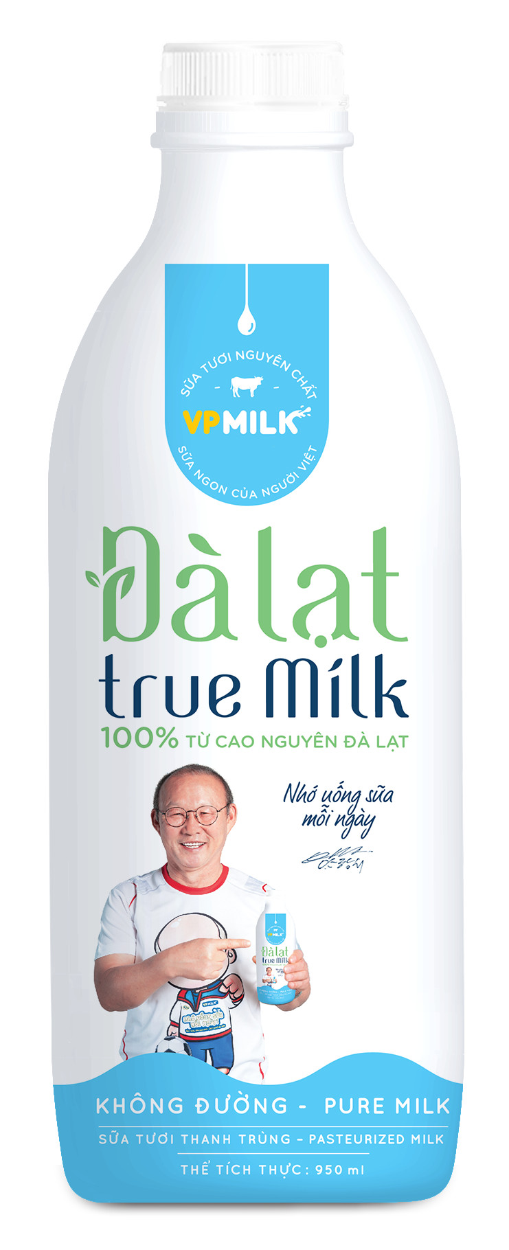 Pasteurized Da Lat Fresh Sugar-free Milk (950ml)