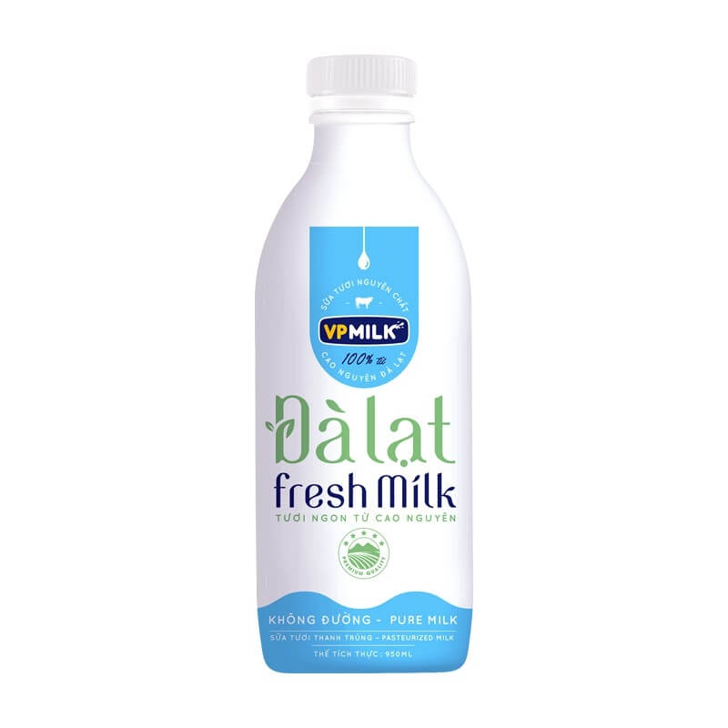Da Lat Fresh Sugar-free Pasteurized Milk (450ml)