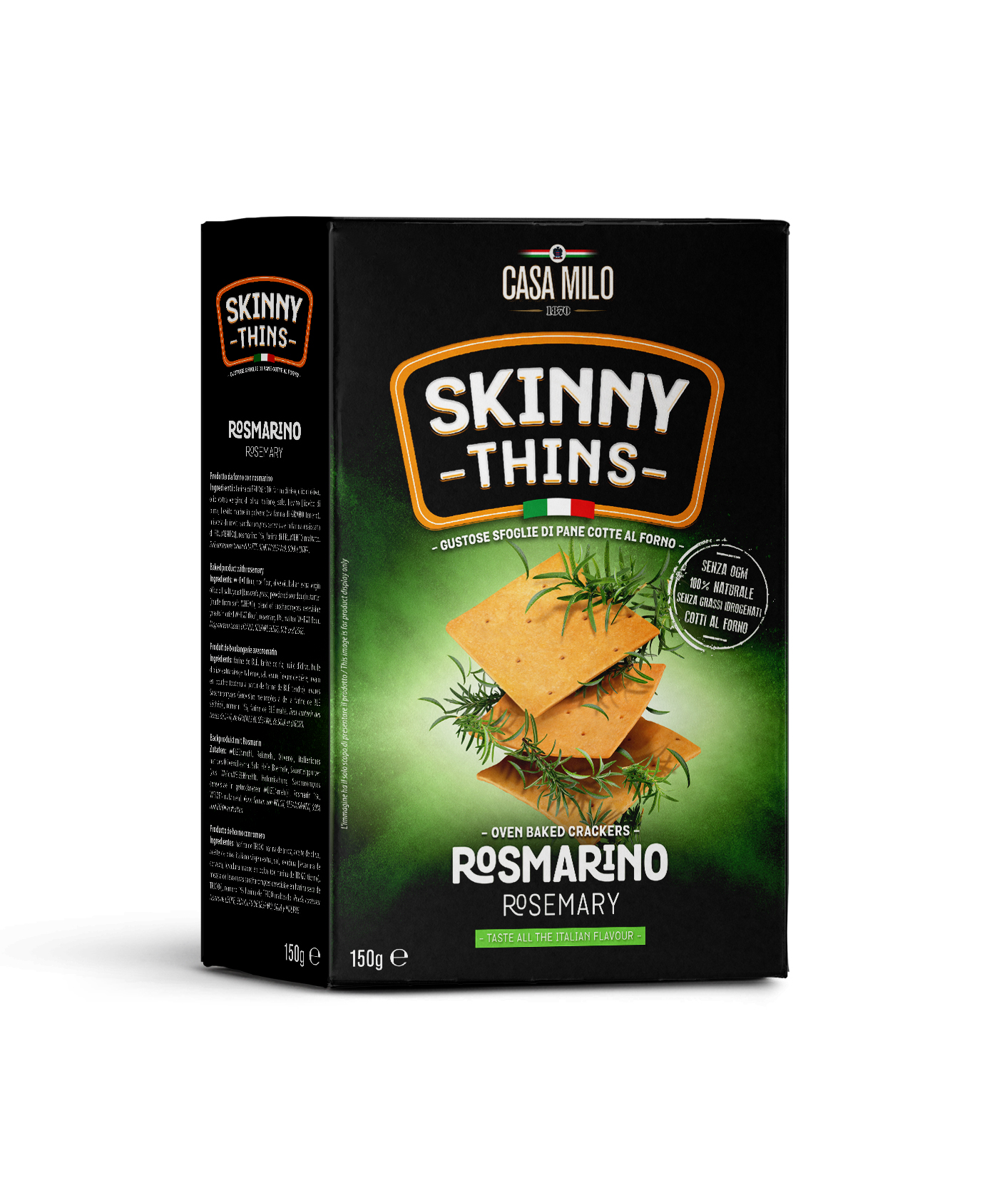 Casa Milo Skinny Thins Cracker Rosemary 150g