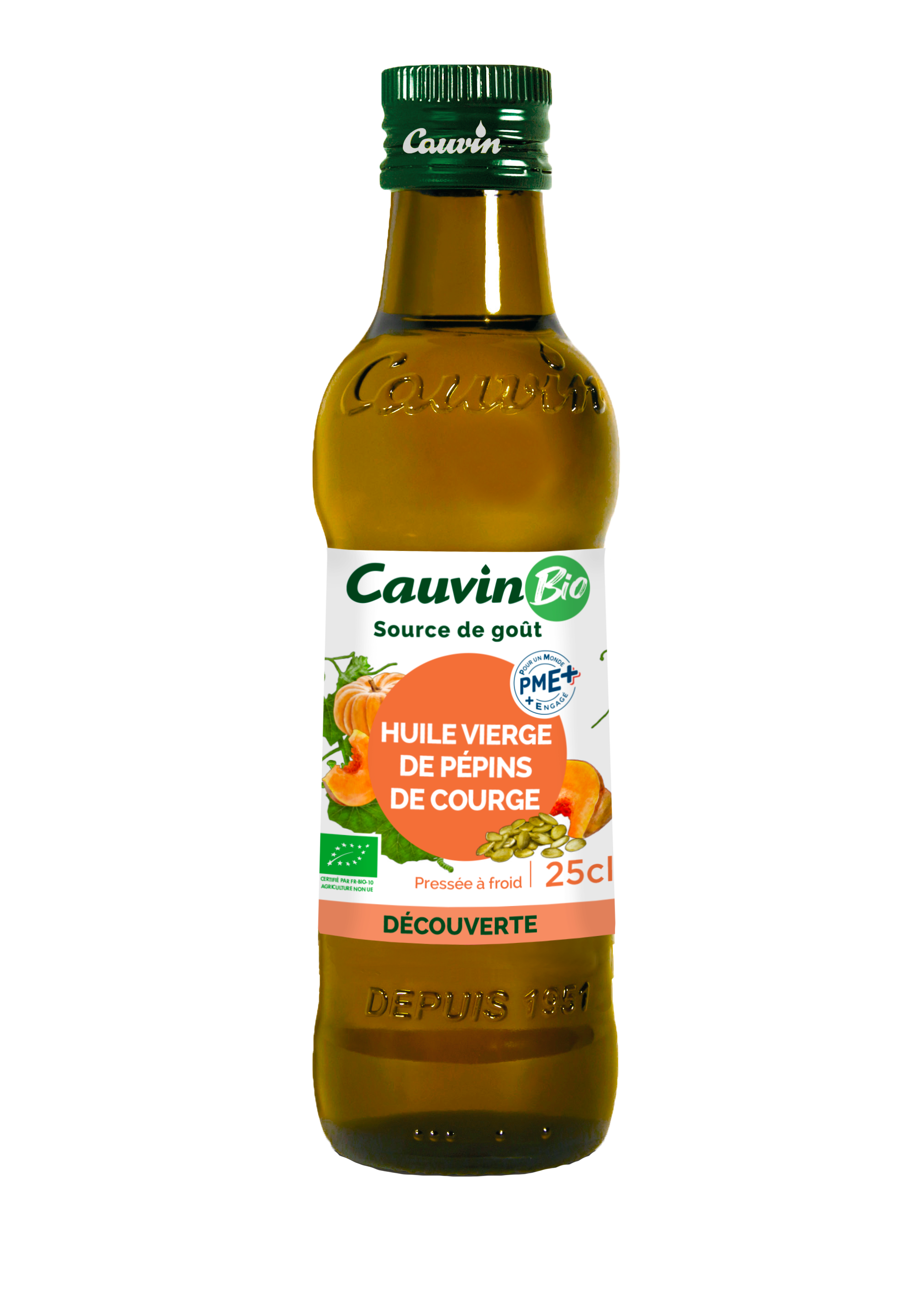 Cauvin Organic Virgin Pumpkin Seed Oil, Glass Bottle 250ml