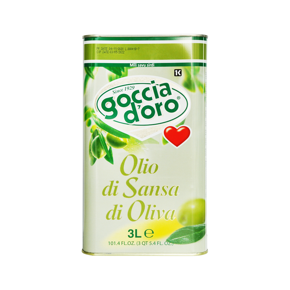 Goccia D'Oro Pomace Olive  Oil Tin 3L