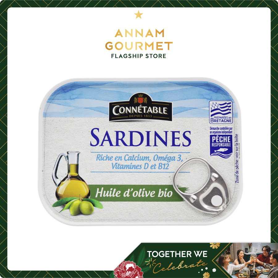 Connetable MSC Sardines in organic extra virgin olive oil 135g