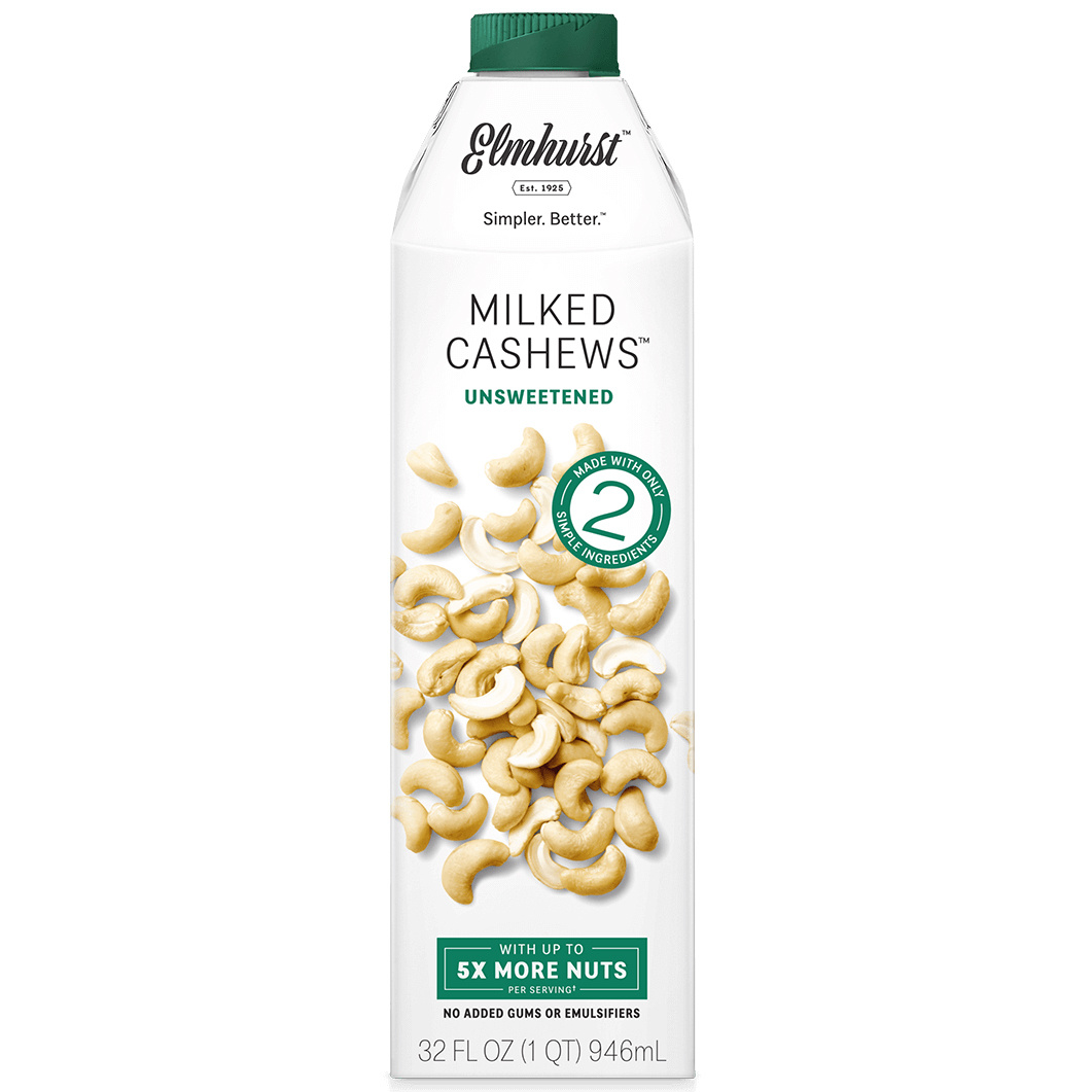 Elmhurst Unsweetened Cashew Milk, Paper box 946ml