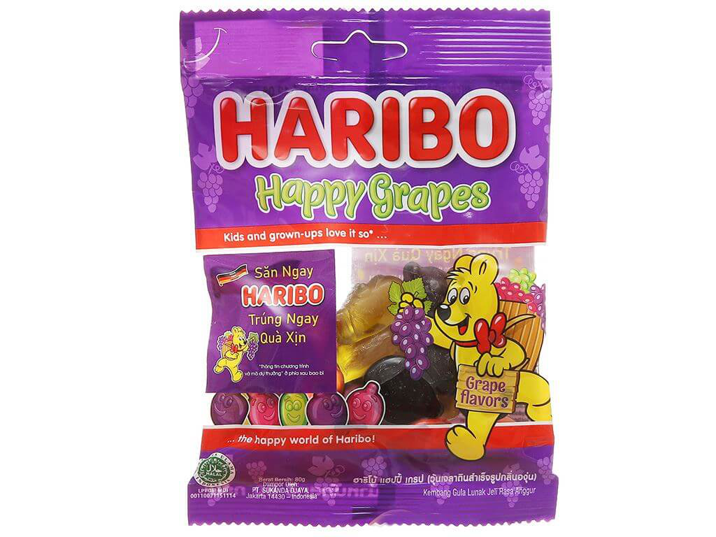 Haribo happy grapes (80g)