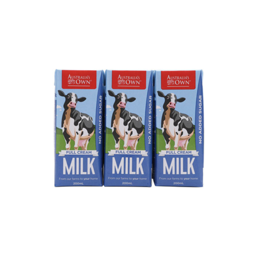 Australia's Own UHT Milk Full Cream (3x200ml)