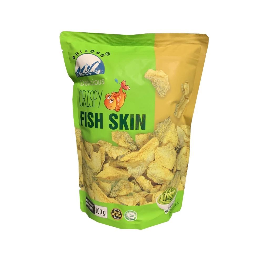 Phi Long Crispy Fish Skin Wasabi (100g)