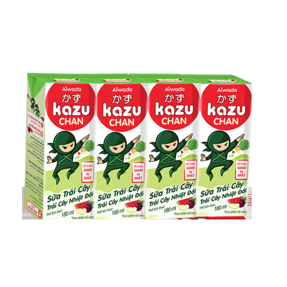 Aiwado Kazu Chan Juice Milk Tropical Fruit (4x180ml)