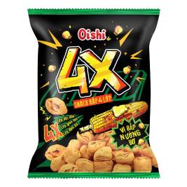 Snack Bắp 4X Vị Bắp Nướng Bơ hiệu Oishi (68g)