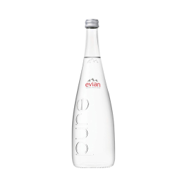 Evian Water Glass Bottle (750ml)
