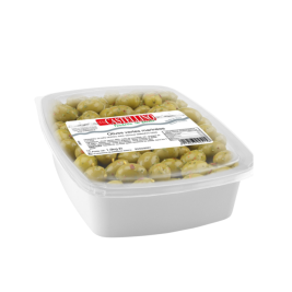Ô liu xanh nhân ớt ngâm dầu Olives farcies aux poivrons hiệu Castellino 1900g