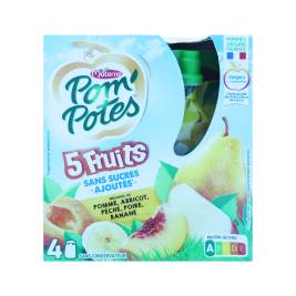 Hỗn Hợp Trái Cây Vàng Nghiền Pom'Potes 5 Fruits Materne 360g