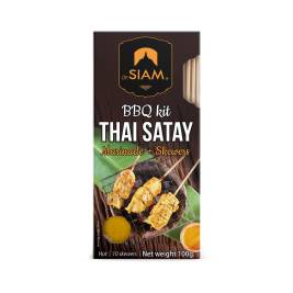 Sốt ướp thịt nướng + que xiên BBQ kit Thai Satay hiệu deSiam 100g