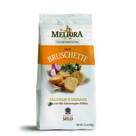 Bánh mì nướng vị tỏi và kinh giới cay Mini Bruschette All'Aglio E Origano hiệu Meliora 150g