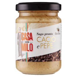 Sốt phô mai pecorino, dầu ô liu và tiêu đen Sugo pronto Cacio e Pepe hiệu Casa Milo 130g